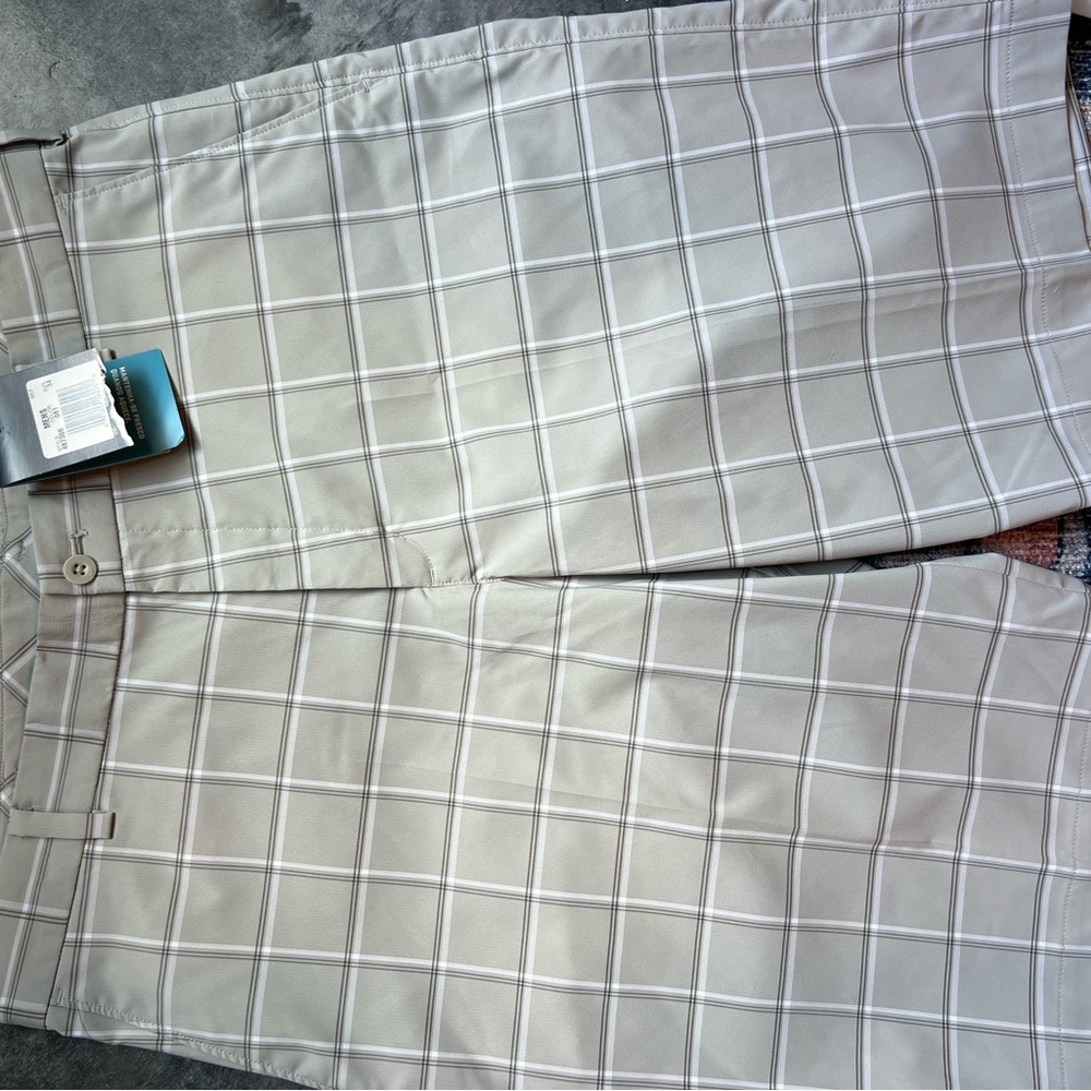 Nike Golf Light Gray Plaid Shorts